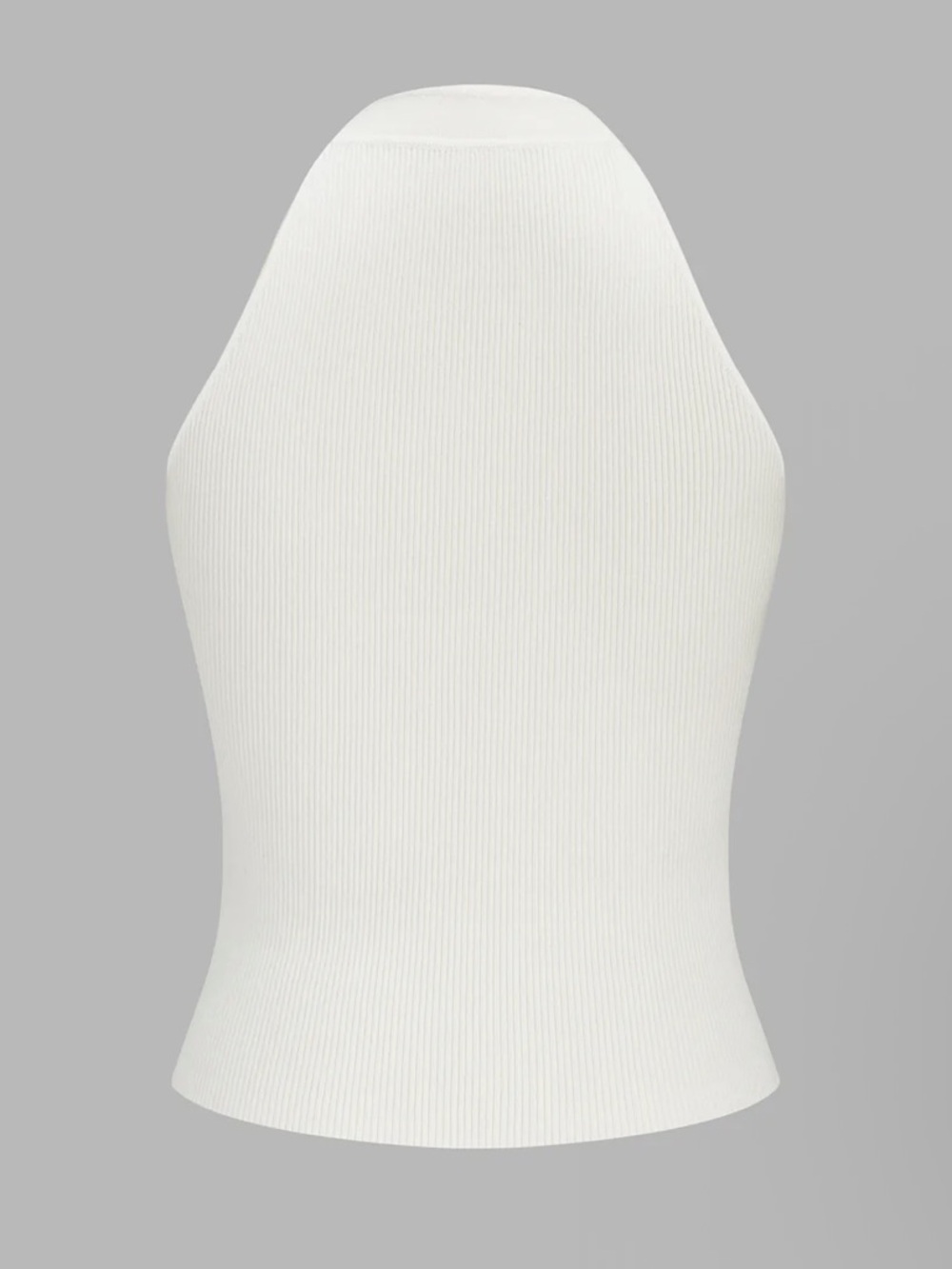Commense Ivory Ribbed Keyhole Halter Tank - Picture 3 of 5